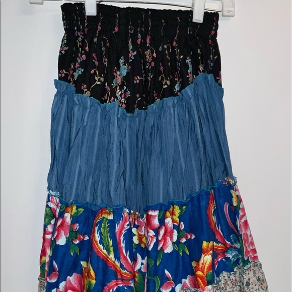 Eclectic Multicolored Bohemian Hippie Skirt Sz S - Picture 7 of 10